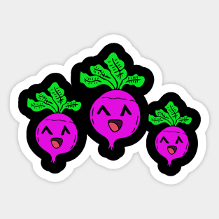 Kawaii Beets - Cute Veggies - Graphic Vector Clipart Sticker